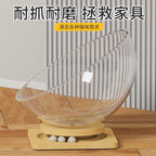 貓咪太空艙四季通用夏季貓窩轉盤貓玩具貓牀一體半封閉亞克力半圓